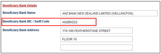 beneficiary bank